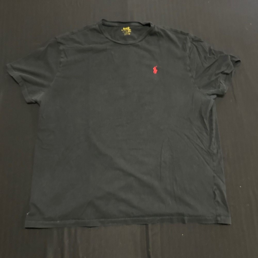 Polo Ralph Lauren Mens XL Black Classic Fit Short Sleeve T-Shirt Red Pony Logo